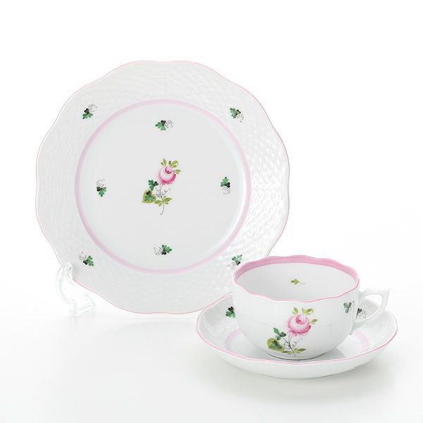 ヘレンド ウィーンのバラ ピンク トリオセット