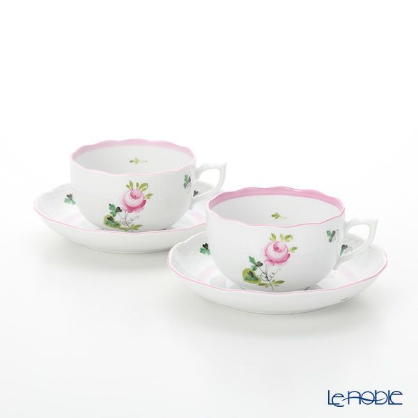 ヘレンド (HEREND) ウィーンのバラ ピンク 00724-0-00 ティーカップ＆ソーサー 200ml ペア