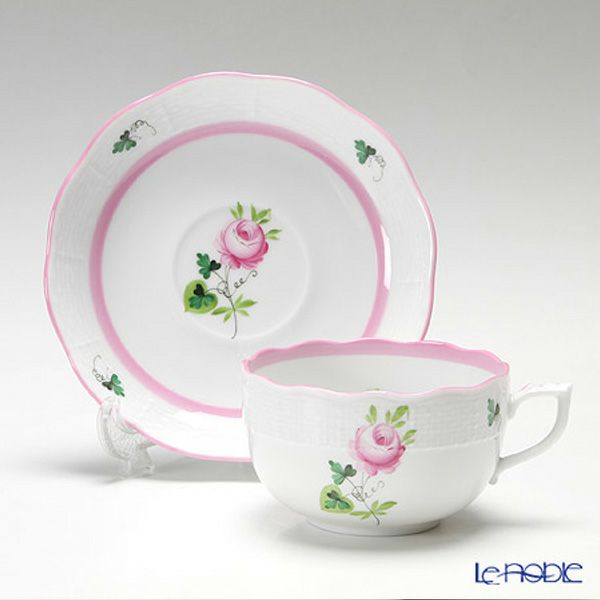 ヘレンド ウィーンのバラ ピンク 00724-0-00 ティーカップ＆ソーサー 200ml ペア