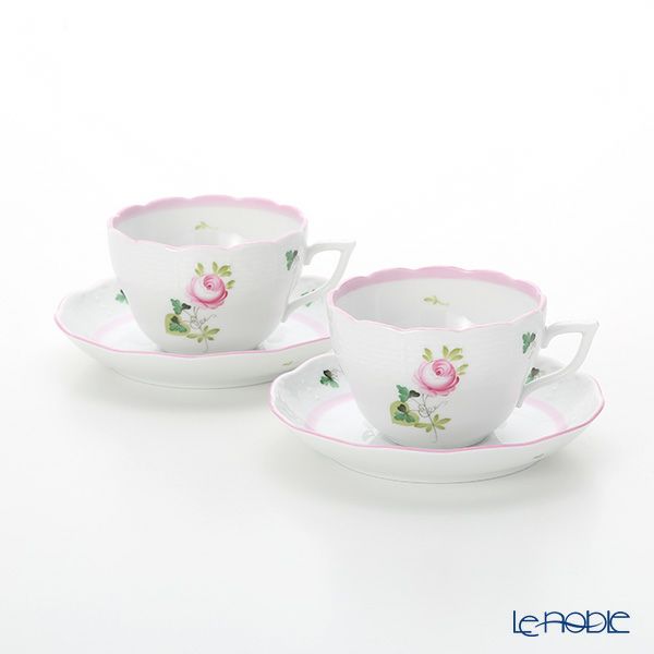 ヘレンド ウィーンのバラ ピンク 00730-0-00 ティーカップ＆ソーサー（兼用） 200ml ペア