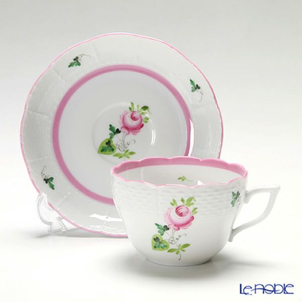 ヘレンド ウィーンのバラ ピンク 00730-0-00 ティーカップ＆ソーサー（兼用） 200ml ペア
