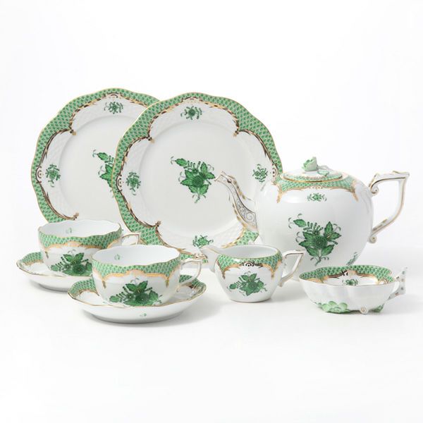 ヘレンド アポニーグリーン グリーンスケール ティー 7点セット