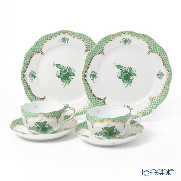 ヘレンド アポニーグリーン グリーンスケール トリオセット ペア