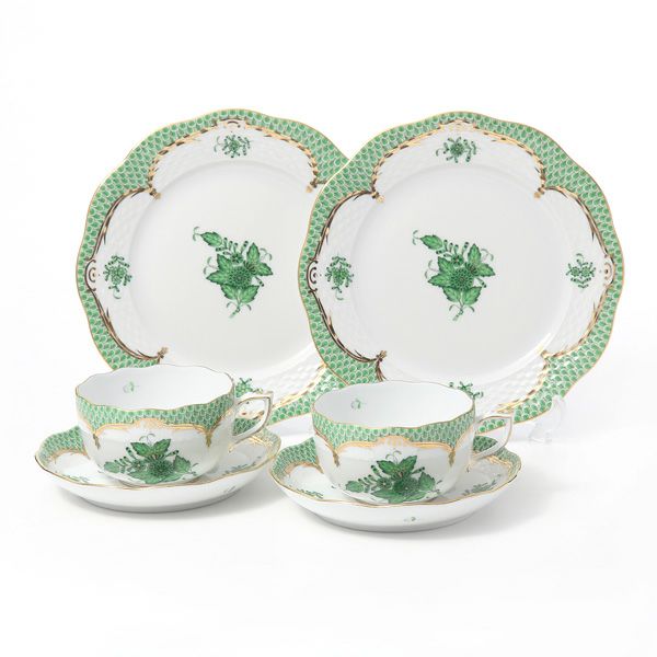 ヘレンド アポニーグリーン グリーンスケール トリオセット ペア