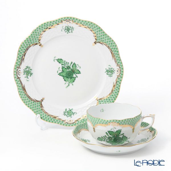 ヘレンド アポニーグリーン グリーンスケール トリオセット