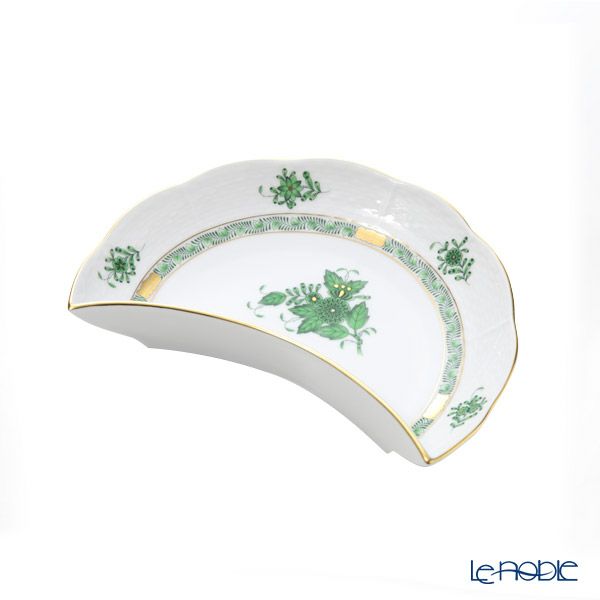 ヘレンド アポニーグリーン AV プレート27cm ＆ クレセントディッシュ20cm セット