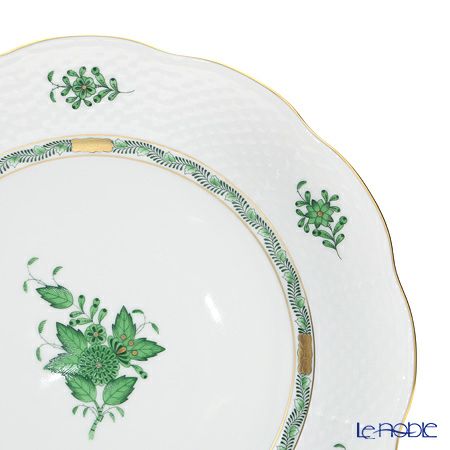 ヘレンド アポニーグリーン AV プレート27cm ＆ クレセントディッシュ20cm セット