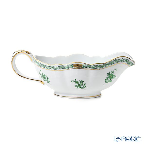 ヘレンド アポニーグリーン AV 00217-0-00 ＆ 00238-0-00 ソースボート＆ ソースレードル20cm セット