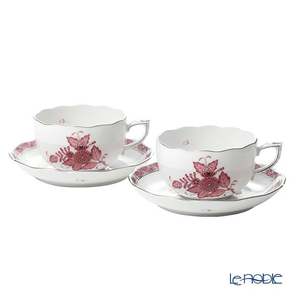 ヘレンド アポニーモーヴプラチナ AP2-PT ティーカップ＆ソーサー 200ml 00724-0-00 ペア