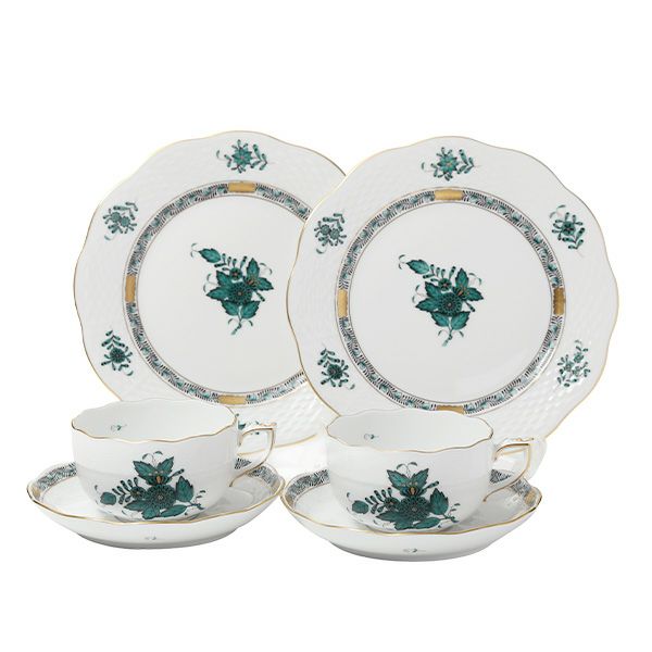 ヘレンド アポニーグリーン2 AV2（ブルーグリーン） トリオセット ペア