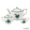 ヘレンド アポニーグリーン2 AV2（ブルーグリーン） ティーポット＆シュガー＆クリーマー 3点セット