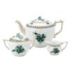 ヘレンド アポニーグリーン2 AV2（ブルーグリーン） ティーポット＆シュガー＆クリーマー 3点セット