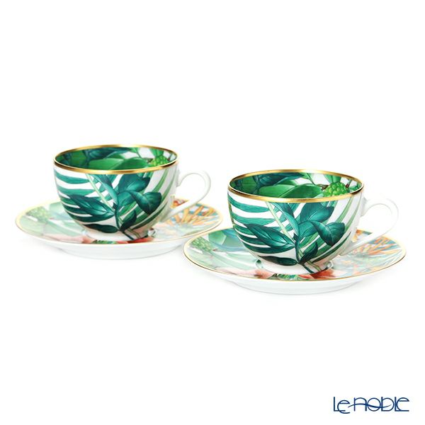 エルメス（HERMES）パシフォリア ティーカップ＆ソーサー 200ml ペア 044016P