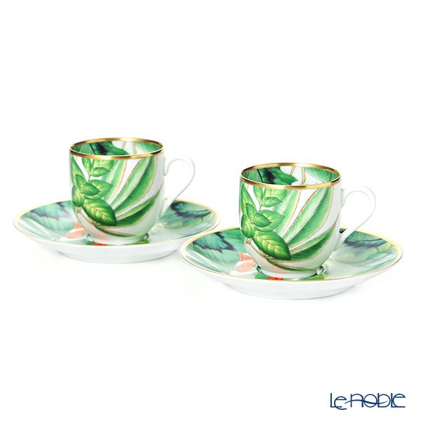 エルメス（HERMES）パシフォリア コーヒーカップ＆ソーサー 100ml ペア 044017P デミタス／エスプレッソ用