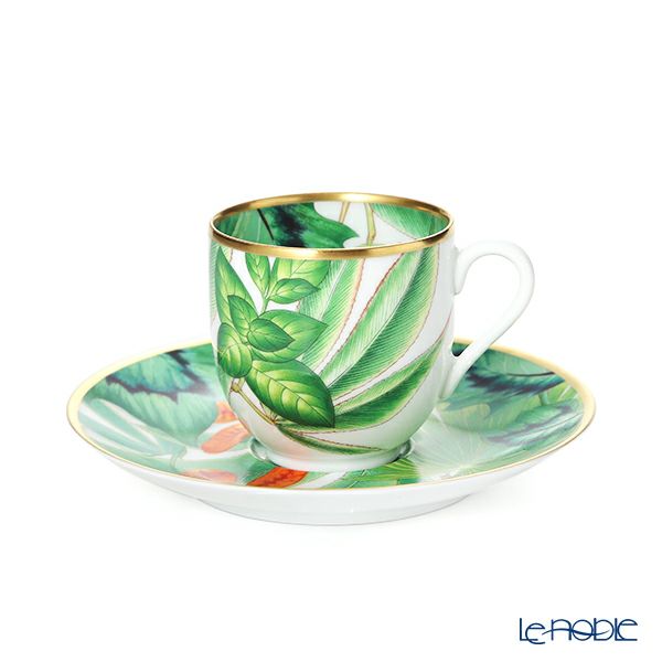エルメス（HERMES）パシフォリア コーヒーカップ＆ソーサー 100ml ペア 044017P デミタス／エスプレッソ用