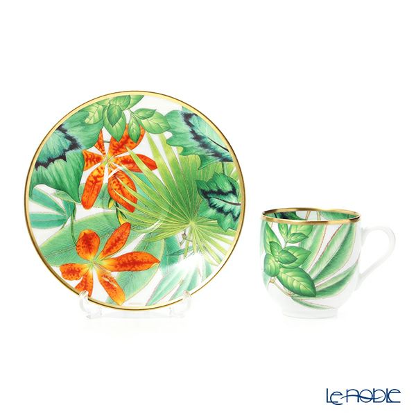 エルメス（HERMES）パシフォリア コーヒーカップ＆ソーサー 100ml ペア 044017P デミタス／エスプレッソ用