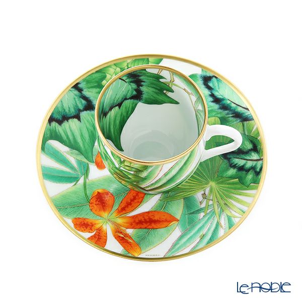 エルメス（HERMES）パシフォリア コーヒーカップ＆ソーサー 100ml ペア 044017P デミタス／エスプレッソ用