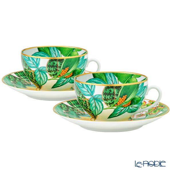 エルメス（HERMES）パシフォリア モーニングカップ＆ソーサー 370ml ペア 044015P