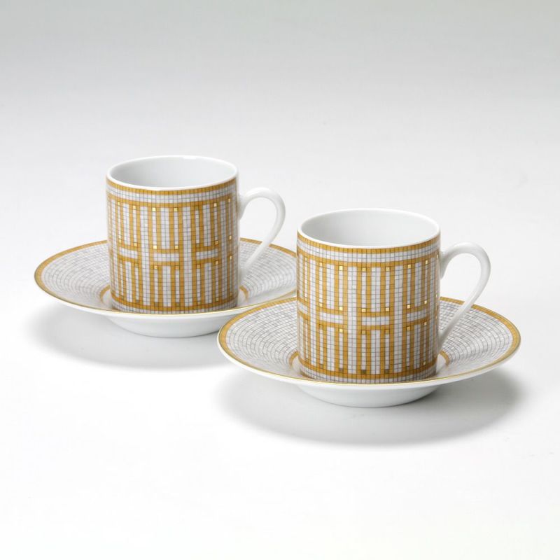 エルメス（HERMES） モザイク ヴァンキャトル コーヒーカップ＆ソーサー 100ml ペア
