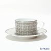 エルメス（HERMES） モザイク ヴァンキャトル プラチナ ティーカップ＆ソーサー 160ml ペア 【ブランドボックス付】