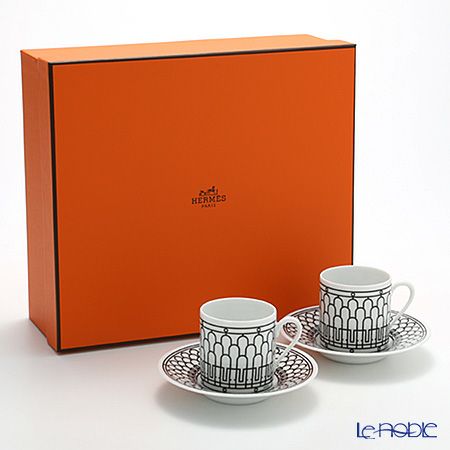 エルメス（HERMES） H Deco アッシュデコ コーヒーカップ＆ソーサー 90ml ペア