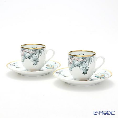 エルメス（HERMES） 赤道直下のスケッチ コーヒーカップ＆ソーサー 100ml ペア 【ブランドボックス付】