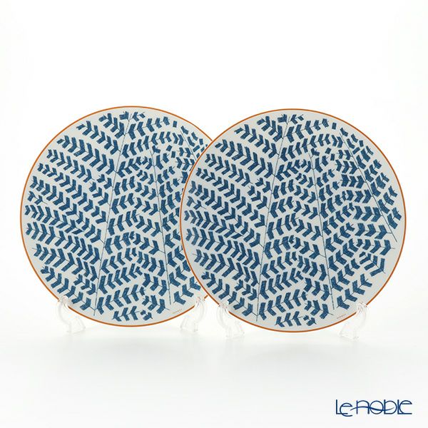 エルメス（HERMES） ウォーク・イン・ザ・ガーデン ディナープレート 27cm ブルー ペア