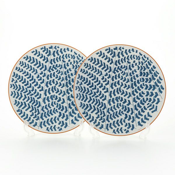 エルメス（HERMES） ウォーク・イン・ザ・ガーデン ディナープレート 27cm ブルー ペア