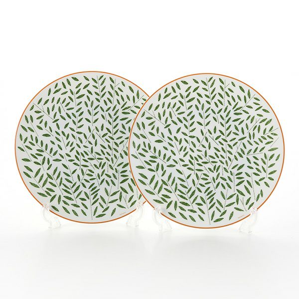 エルメス（HERMES） ウォーク・イン・ザ・ガーデン ディナープレート 27cm グリーン ペア