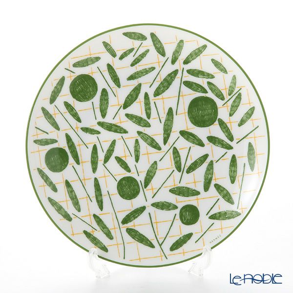 エルメス（HERMES） ウォーク・イン・ザ・ガーデン デザートプレート 21cm グリーン ペア