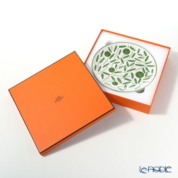 エルメス（HERMES） ウォーク・イン・ザ・ガーデン デザートプレート 21cm グリーン ペア