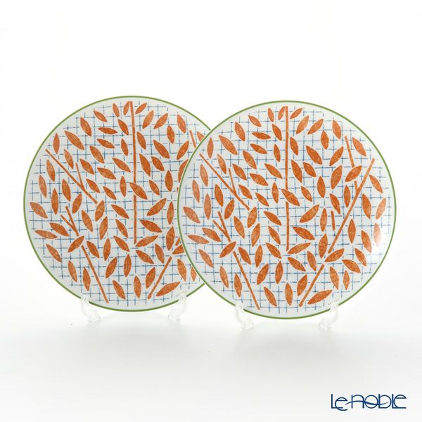 エルメス（HERMES） ウォーク・イン・ザ・ガーデン デザートプレート 21cm オレンジ ペア