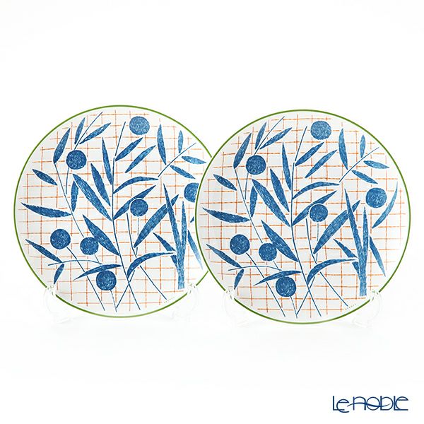 エルメス（HERMES） ウォーク・イン・ザ・ガーデン デザートプレート 21cm ブルー ペア