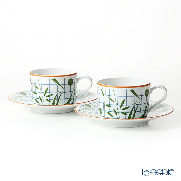 エルメス（HERMES） ウォーク・イン・ザ・ガーデン ティーカップ＆ソーサー グリーン ペア