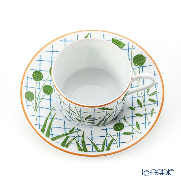 エルメス（HERMES） ウォーク・イン・ザ・ガーデン ティーカップ＆ソーサー グリーン ペア