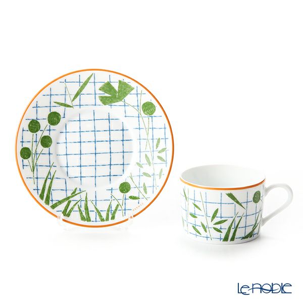 エルメス（HERMES） ウォーク・イン・ザ・ガーデン ティーカップ＆ソーサー グリーン ペア