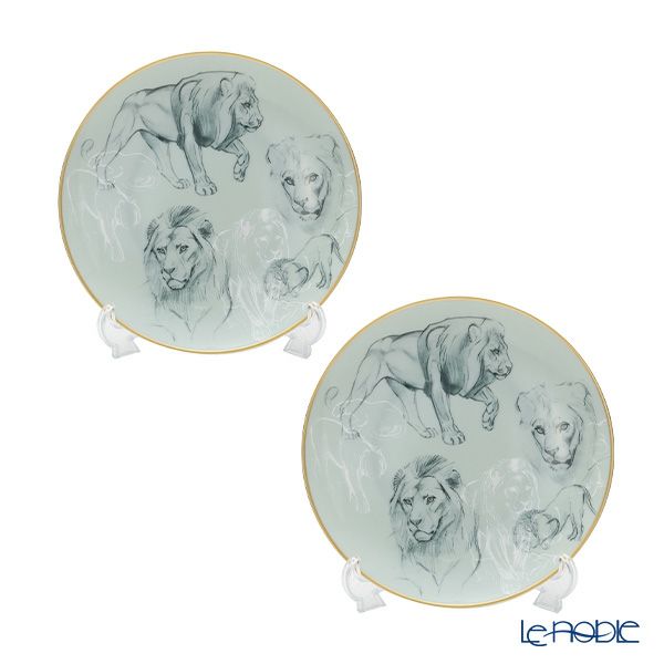 エルメス（HERMES） 赤道直下のスケッチ デザートプレート 21cm（ライオン） ペア 038107P