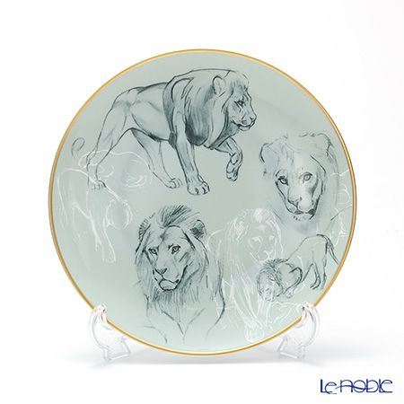 エルメス（HERMES） 赤道直下のスケッチ デザートプレート 21cm（ライオン） ペア 038107P