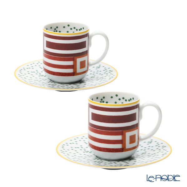 エルメス（HERMES） イポモビル コーヒーカップ＆ソーサー No.1 100ml デミタス／エスプレッソ用 ペア 048017P