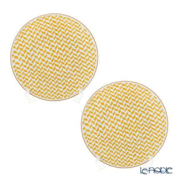 エルメス（HERMES） ウォーク・イン・ザ・ガーデン ディナープレート 27cm イエロー ペア 043201P