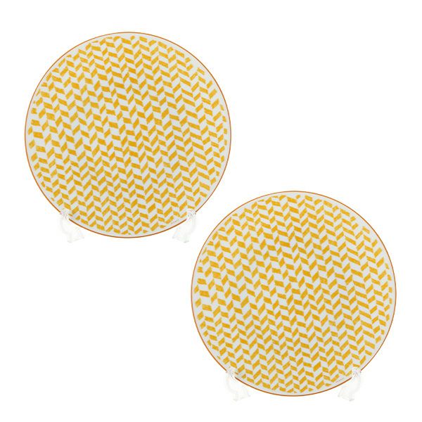 エルメス（HERMES） ウォーク・イン・ザ・ガーデン ディナープレート 27cm イエロー ペア 043201P