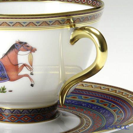 エルメス（HERMES） シュヴァルドリアン ティーカップ＆ソーサー 230ml No.4 ソーサー青 ペア