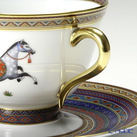 エルメス（HERMES） シュヴァルドリアン ティーカップ＆ソーサー 230ml No.5 ソーサー青 ペア