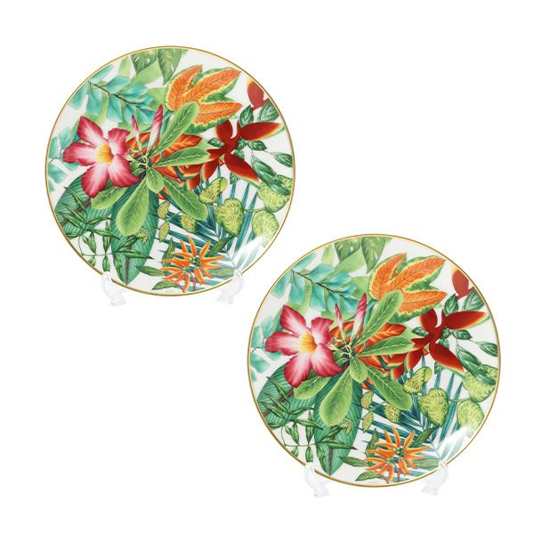 エルメス（HERMES）パシフォリア デザートプレート 21cm Desert Rose ペア 044007P