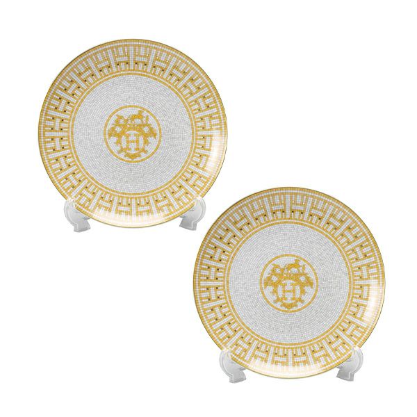 エルメス（HERMES） モザイク ヴァンキャトル デザートプレート 21cm ペア 026007P