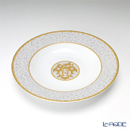 エルメス（HERMES） モザイク ヴァンキャトル スーププレート 22cm ペア 026013P