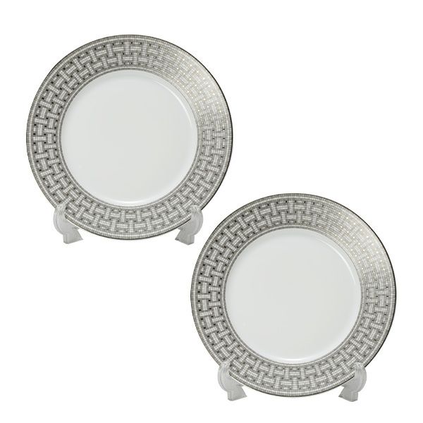 エルメス（HERMES） モザイク ヴァンキャトル プラチナ アメリカンディナープレート 27.5cm ペア 035001P
