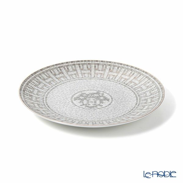 エルメス（HERMES） モザイク ヴァンキャトル プラチナ デザートプレート 21cm ペア 035007P