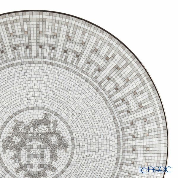 エルメス（HERMES） モザイク ヴァンキャトル プラチナ デザートプレート 21cm ペア 035007P