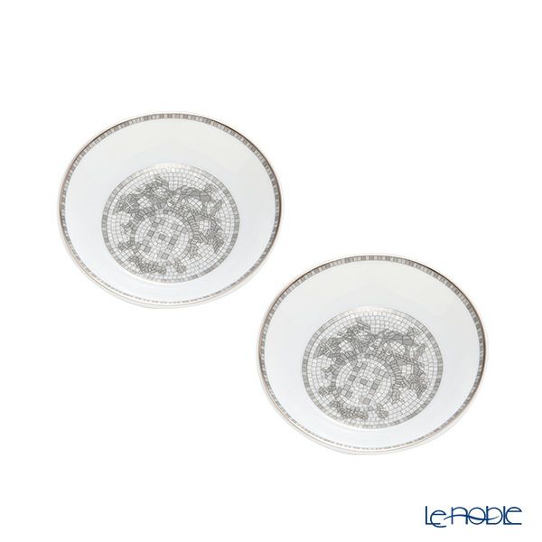 エルメス（HERMES） モザイク ヴァンキャトルプラチナ コレクション アジアティック 醤油皿 10cm ペア 035086P